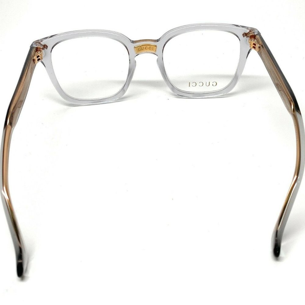 Gucci Clear Frame with Gold Accents Men’s Glasses - Picture 4 of 4